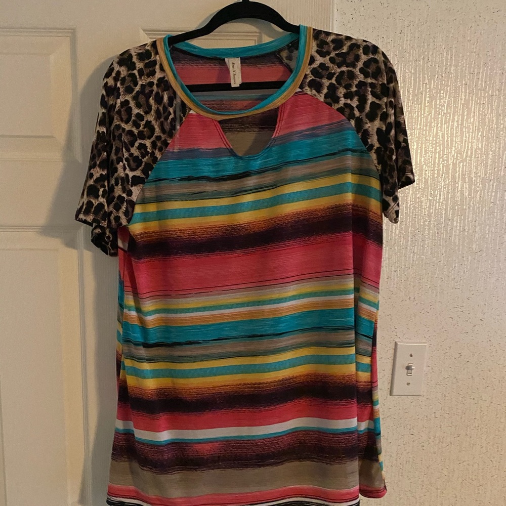 Leopard & serape top